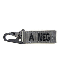 WARAGOD Blood Type Patch A- Negative Carabiner, Grey