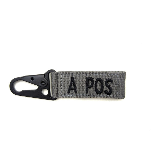 WARAGOD Blood Type A+ Positive Keychain Carabiner, Grey