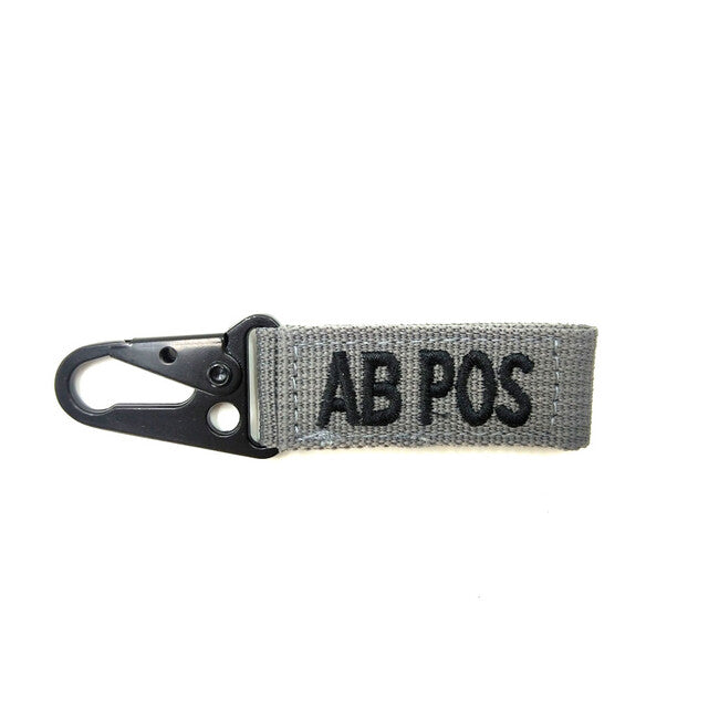WARAGOD Carabiner Blood Type AB+ Positive, Grey