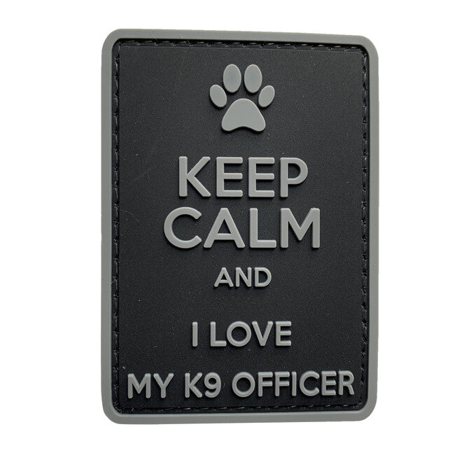 WARAGOD Keep Calm and I love my K9 PVC Patch, Black Grey
