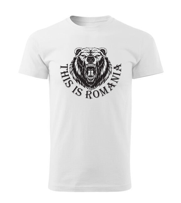 DRAGOWA Short T-Shirt "Romanian Bear" 160 g/m², White