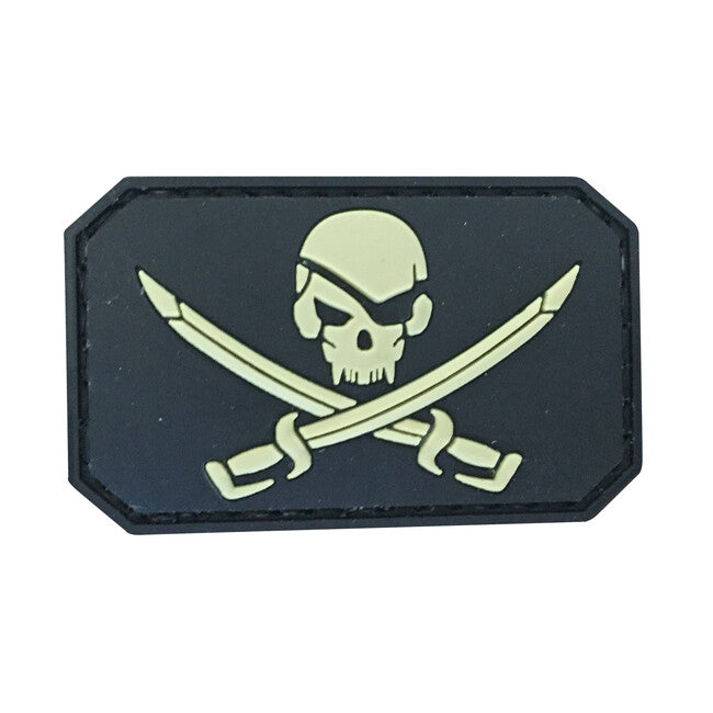 WARAGOD Skull with Sword Patch 3 x 5cm, Black