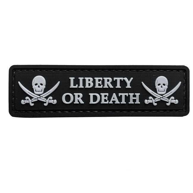 WARAGOD Liberty or Death PVC Patch, Black and White