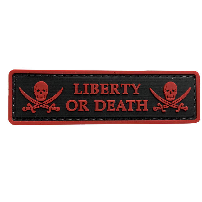 WARAGOD Liberty or Death PVC Patch, Black Red