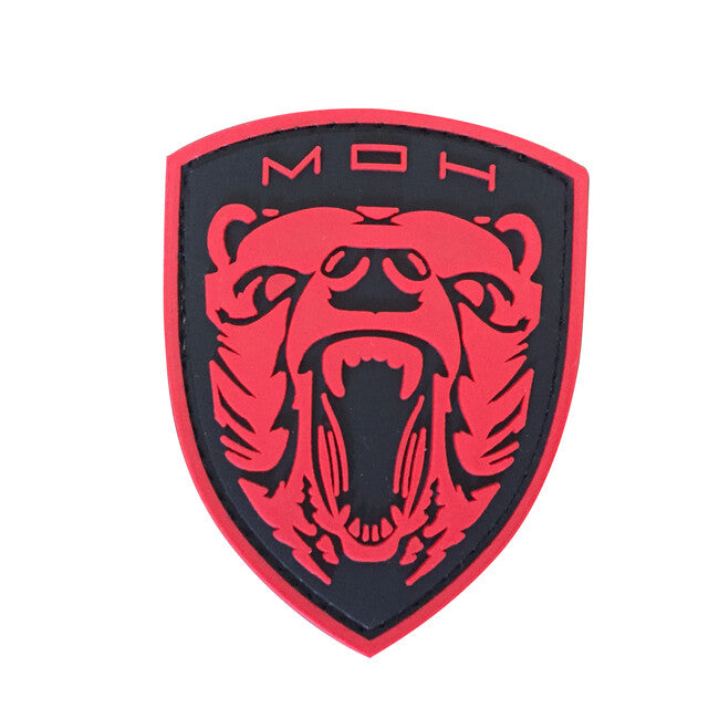 WARAGOD Medal of Honor MOH Grizzly PVC Patch, Red