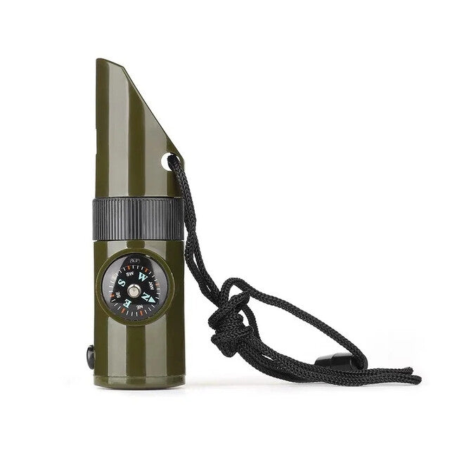 WARAGOD Multifunkčná núdzová píšťalka 7 v 1 Echo, Army green