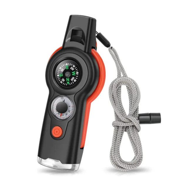 WARAGOD Multifunctional Emergency Whistle 7 in 1 Sonic, Orange