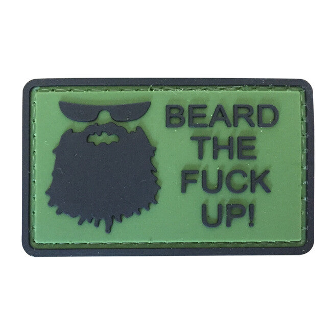 WARAGOD Beard The Fuck Up 3D Patch, Olive, 6x3.5cm