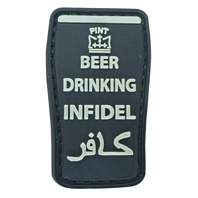 WARAGOD 3D Beer Drinking Infidel Patch, Black 3x5cm