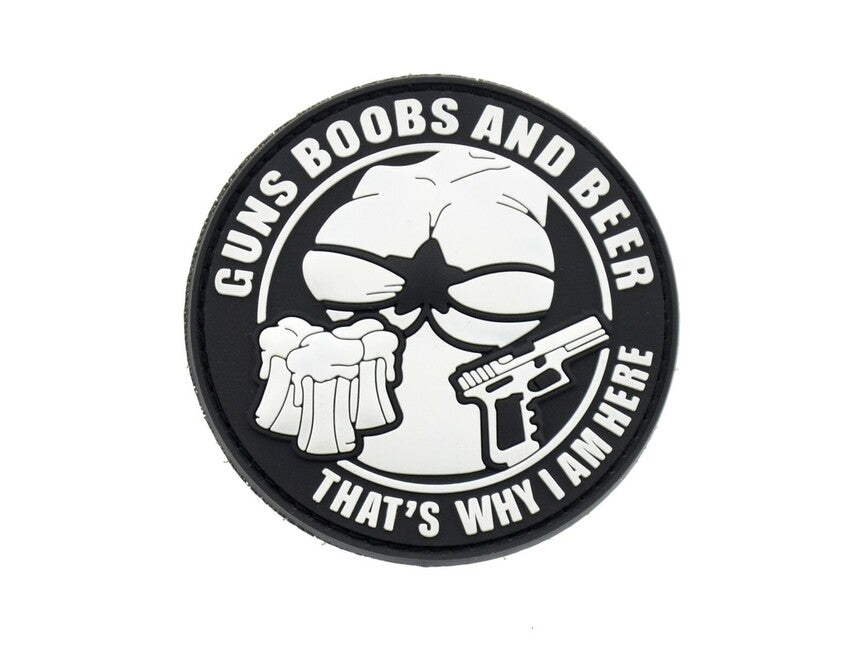 WARAGOD 3D Patch Guns Boobs and Beer, That's why I am here 6cm
