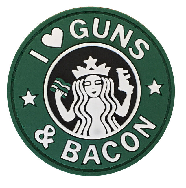 WARAGOD 3D I Love Guns and Bacon Patch 6cm