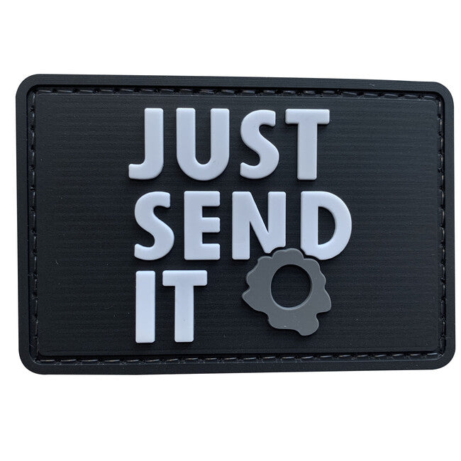 WARAGOD Just Send it 3D Patch, Black 7.5x5cm