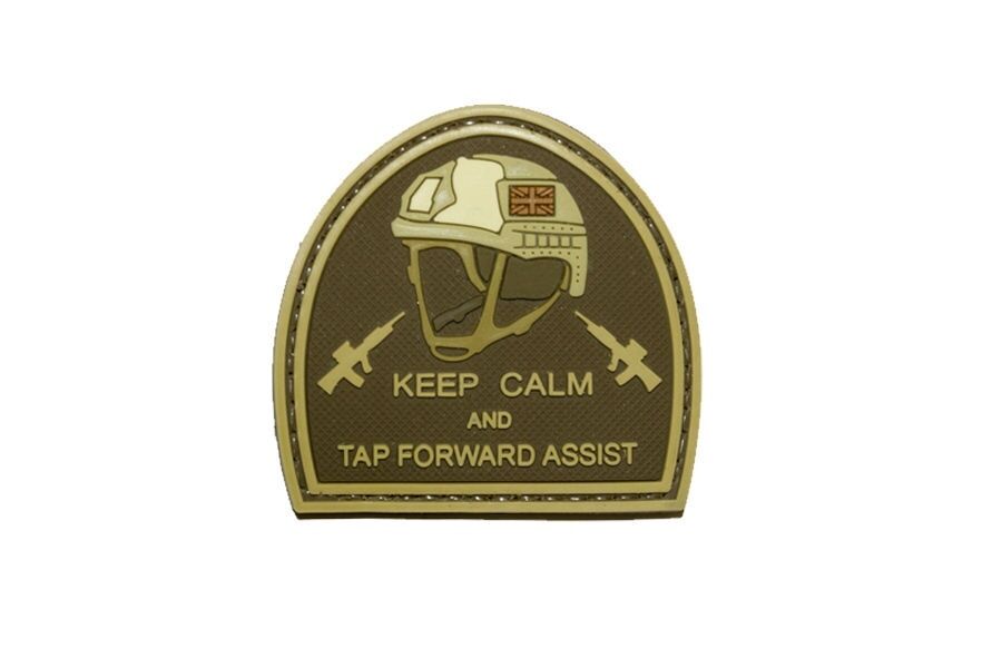 WARAGOD Keep Calm and Tap Forward Assist 3D Patch, Coyote, 5cm