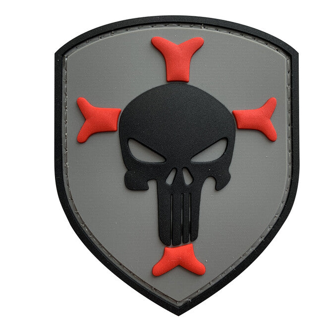 WARAGOD 3D Knights Templar Cross Crusaders with Punisher Patch 7.5x6cm