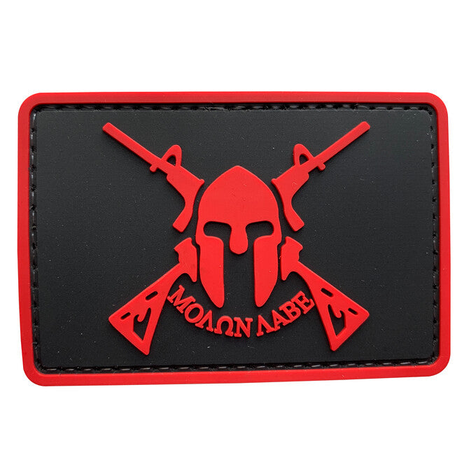 WARAGOD 3D Molon Labe Spartan with Two Rifles Patch, 7.5x5cm