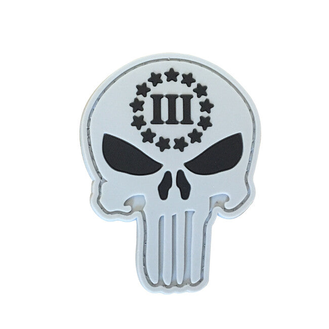 WARAGOD 3D Punisher Three Percenter Patch 6.8x5.2cm