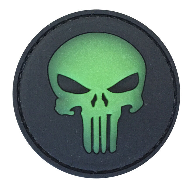 WARAGOD 3D Round Punisher Patch, Glow Front, 5cm