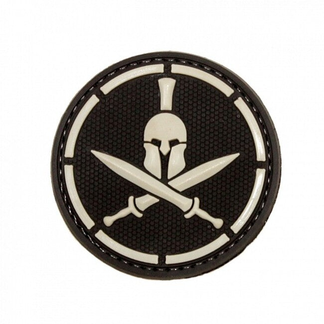 WARAGOD Spartan Helmet Crossed Swords 3D Patch 6cm