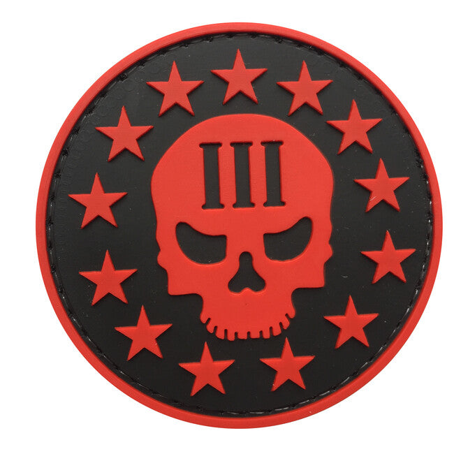 WARAGOD 3D Three Percenter with Skull Face Patch 6cm