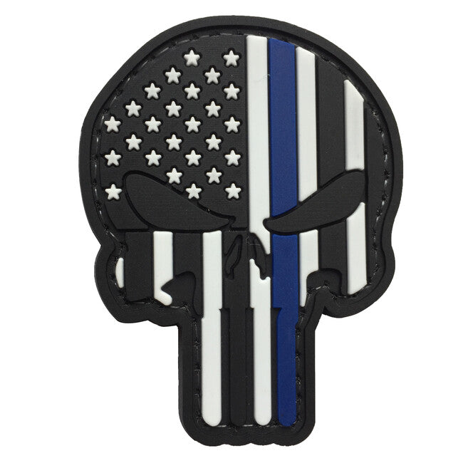 WARAGOD 3D US Patriot Punisher Blue Line Patch 7.5x5cm