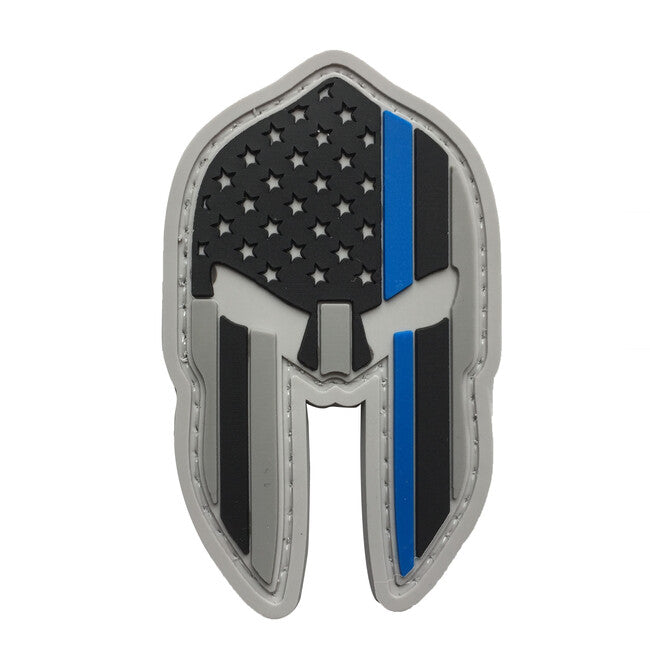 WARAGOD 3D US Spartan Helmet Patch Blue Line 7x4.2cm