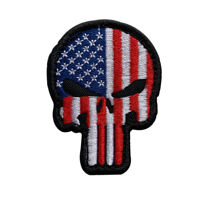 WARAGOD Embroidery Patriot Punisher US Flag Patch 6x4.5cm