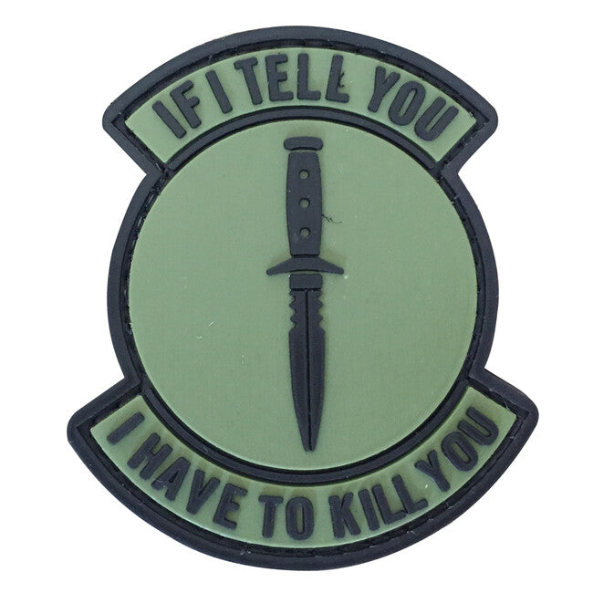 WARAGOD Patch If I Tell You 7 x 5cm, Olive