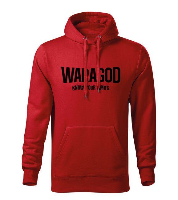 WARAGOD Men's Hoodie "Know Your Limits" 300 g/m², Red