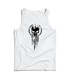 DRAGOWA men's tank top skull 160 g/m², white