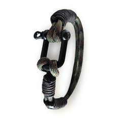 WARAGOD Paracord Bracelet with Metal Clasp Faila, Camo Green