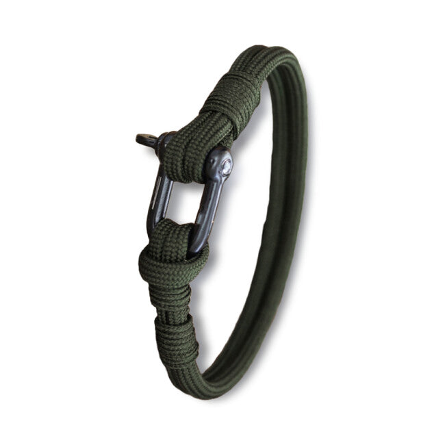 WARAGOD Paracord Bracelet with Metal Clasp Faila, Green