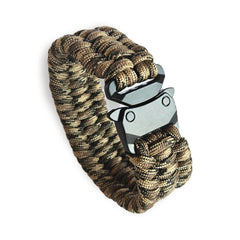 WARAGOD Paracord Bracelet with Metal Clip Avär, Camo Coyote