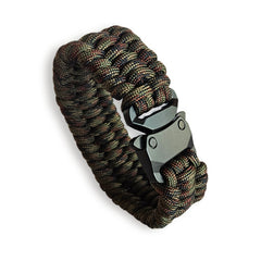 WARAGOD Paracord Bracelet with Metal Clip Avär, Camo Green