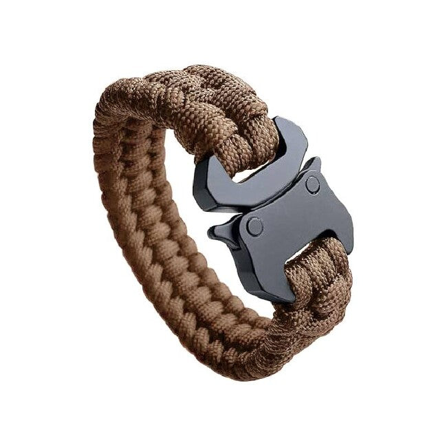 WARAGOD Paracord Bracelet with Metal Clip Avär, Coyote