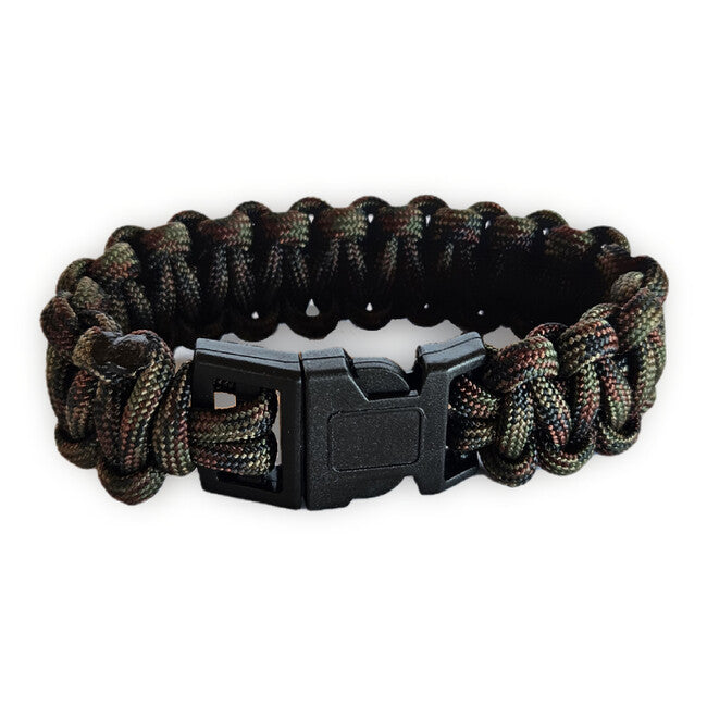 WARAGOD Paracord Bracelet with Plastic Clip Corna, Camo Green