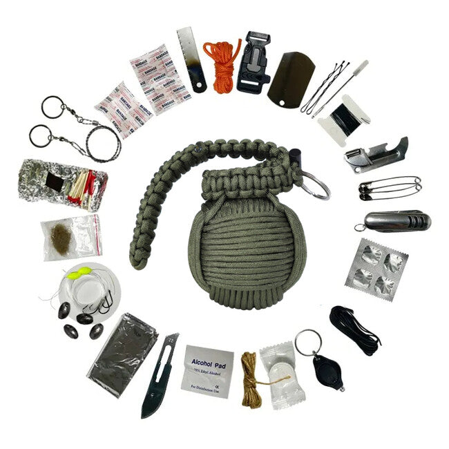 WARAGOD Menel Paracord Survival Kit, Olive