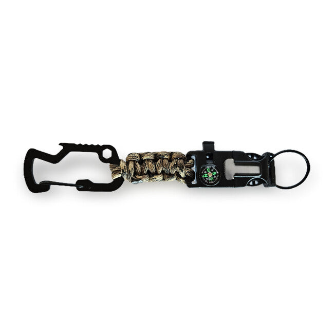WARAGOD Paracord Survival Multifunctional Keychain 8 in 1 Laito, Coyote Camo