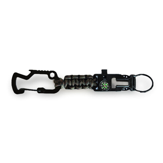 WARAGOD Paracord Survival Multifunctional Keychain 8 in 1 Laito, Camo Green