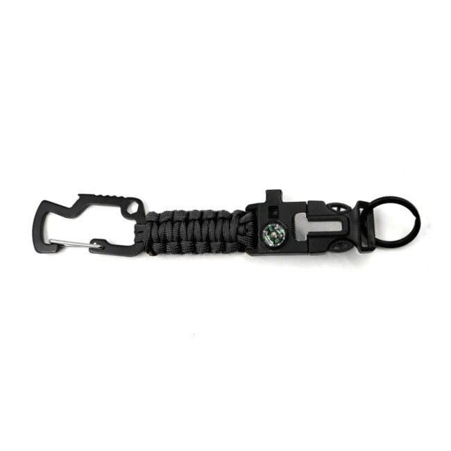 WARAGOD Paracord Survival Multifunctional Keychain 8 in 1 Laito, Black