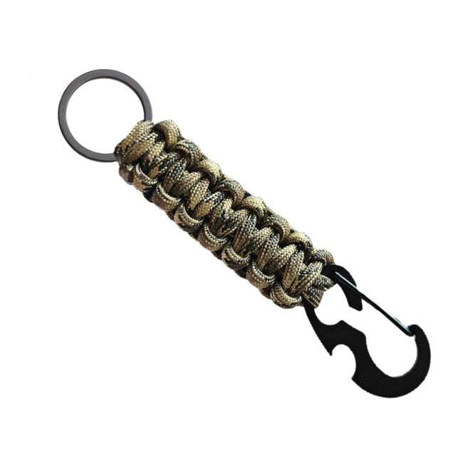 WARAGOD Paracord Survival Multifunctional Keychain 4 in 1 Sanya, Camo Coyote