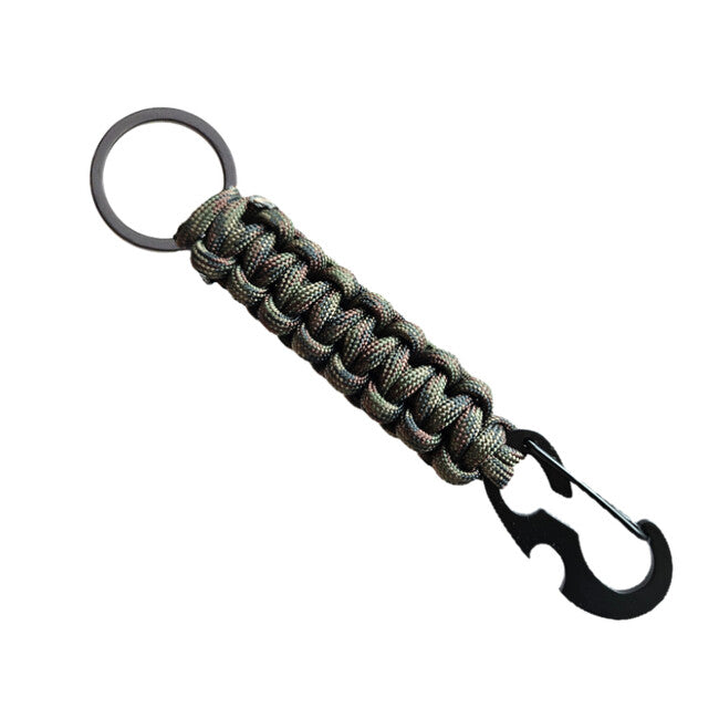 WARAGOD Paracord Survival Multifunctional Keychain 4 in 1 Sanya, Camo Green