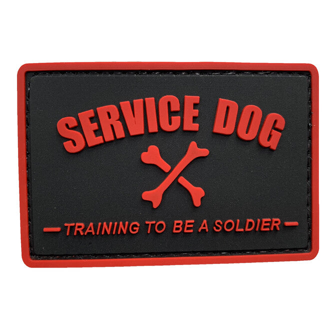 WARAGOD Service Dog PVC Patch, Black/Red