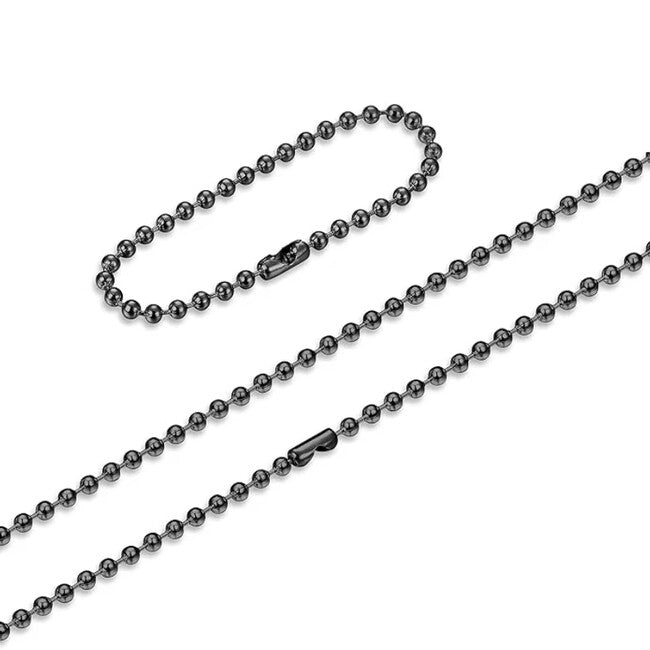 Waragod 2-Piece Replacement Ball Chain for ID Tags, Black