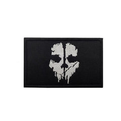 WARAGOD Call of Duty Ghost Mask Embroidered Patch, Black-White