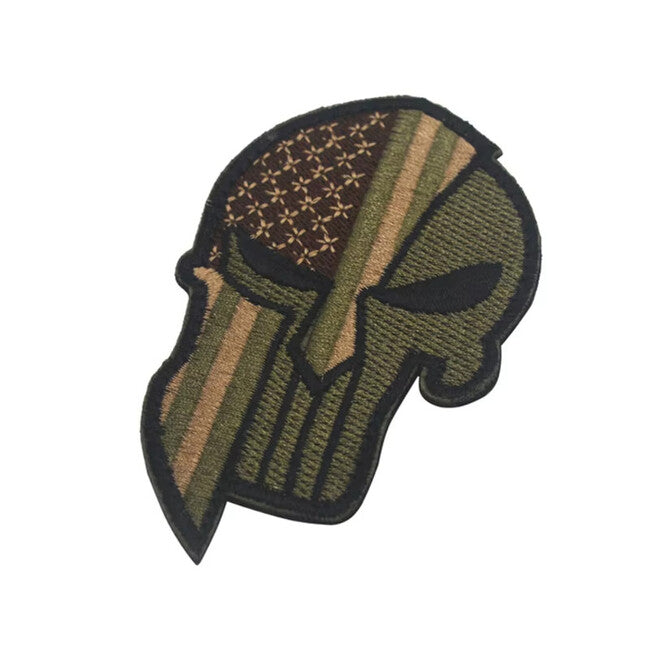 WARAGOD Punisher Embroidered Patch, USA Green