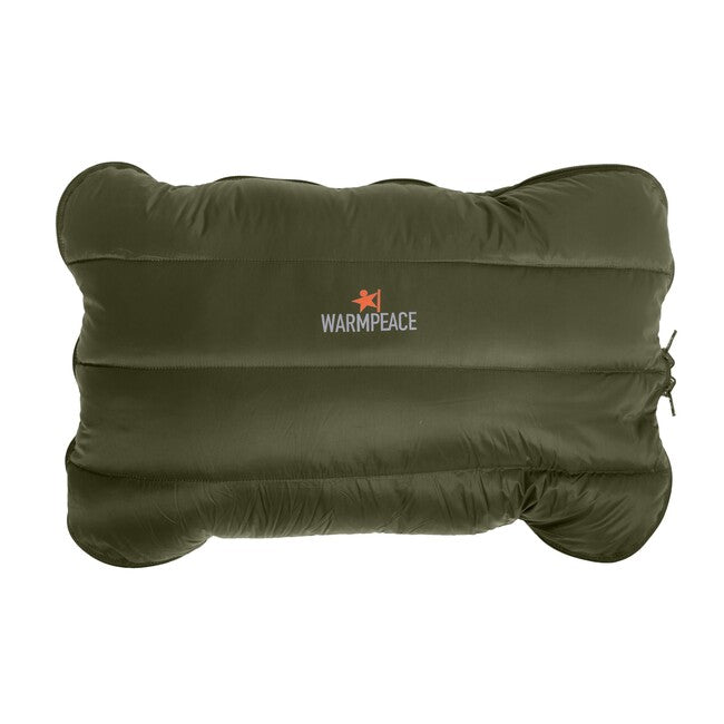 Warmpeace Zip Pillow with Down, Olive