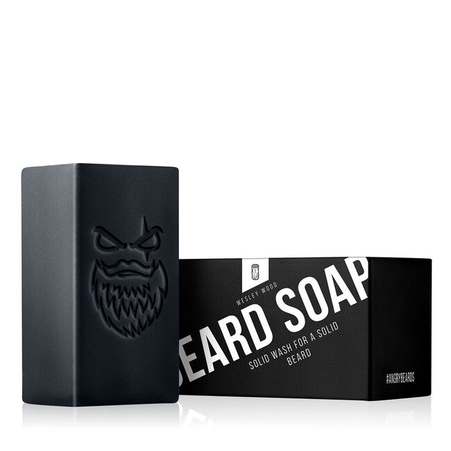 Angry Beards Wesley Wood Beard Soap, Black, 50g
