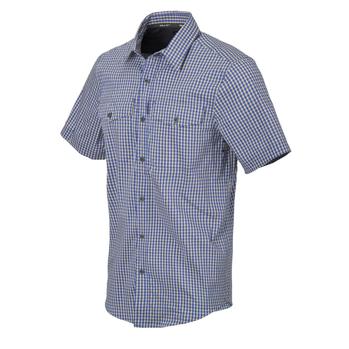 Helikon-Tex Covert Concealed Carry košeľa taktická s krátkym rukávom, károvaná kráľovská modrá