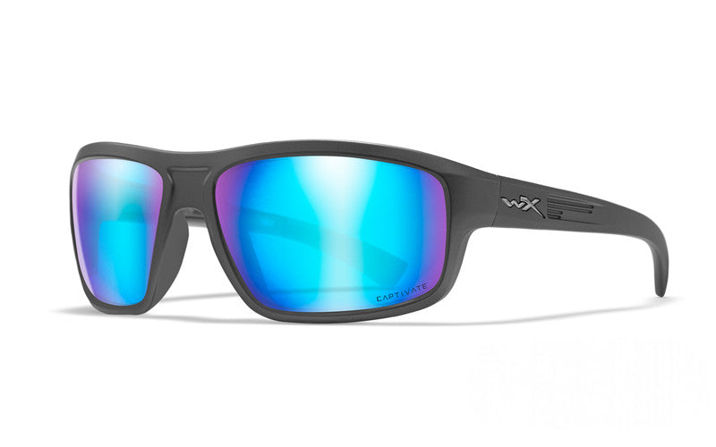 Wiley X Captivate Contend Polarized Sunglasses, Blue Mirror