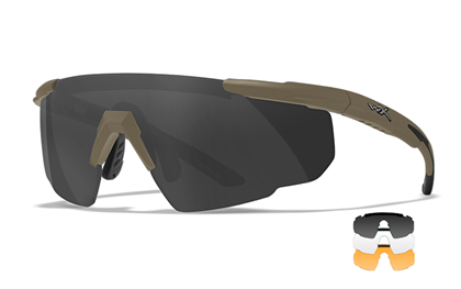 Wiley X Saber Advance Protective Glasses with Interchangeable Lenses, Brown